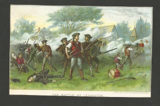 Antique Chromolithograph " Battle Of Lexington " By A.  H.  Bicknell - Early 1900 