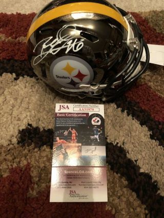 Rod Woodson Signed Pittsburgh Steelers Chrome Mini Helmet Hall Of Fame Rare Jsa