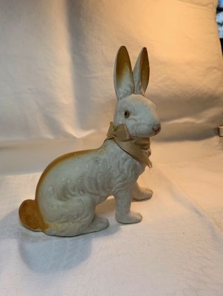 Easter Bunny Rabbit Candy Container 1920s Holiday Rare Paper Mache Glass Eyes