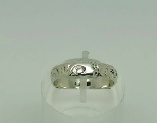 Antique Art Nouveau Designer Hd 800 Solid Silver Organic Design Band Ring Size K