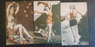 Exhibit Supply Early 1930s Charming Bathers Pinup Arcade 3cards Rare Lot11