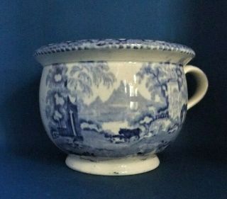 Antique 19thc Blue & White Pearlware Childs Chamberpot / Spitting Pot