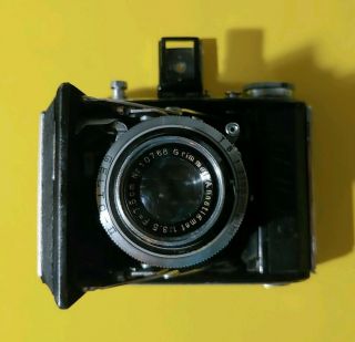 Vintage Gelto Ii Japanese Folding Camera W/ Grimmel 1:4.  5 7.  5cm Lens Rare
