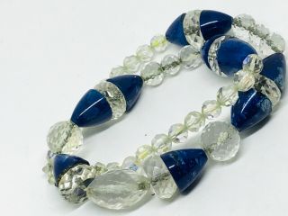 Antique Art Deco Natural Lapis Lazuli Bead Necklace
