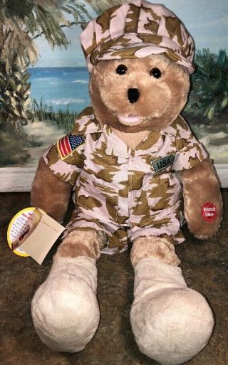 Chantilly Lane 19 " Gi American Soldier Female Bear Tags Sings God Bless The Us