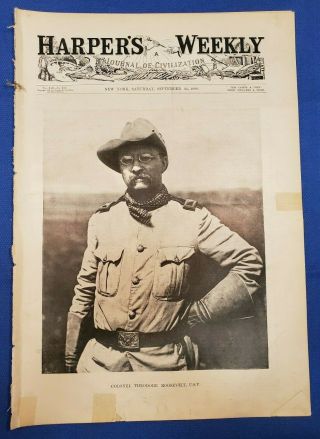 Rare Teddy Roosevelt Rough Rider Complete Issue,  Harper 