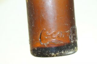 ALBANY MISS AMBER COCA COLA STRAIGHT SIDE BOTTLE RARE 2