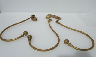 Antique Brass Curtain Tie Backs Hooks French Rococo Baroque Old X3 1800 