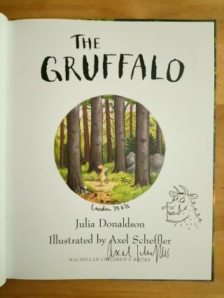 RARE SIGNED 1st EDITION of THE GRUFFALO.  JULIA DONALDSON & AXEL SCHEFFLER FIRST. 2
