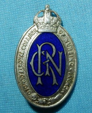 Antique Royal College Of Nursing Enamel Medical Badge Hospital Rcn 26058