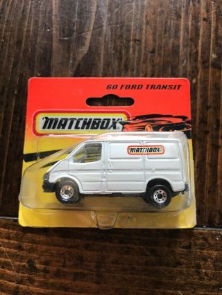 Matchbox Mb60 Ford Transit Van White Rare International Release On Blistercard