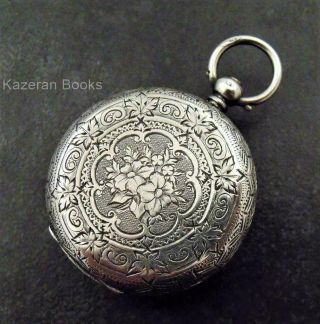 Antique Victorian Fancy Solid Silver Open Face Fob Pocket Watch The Farringdon