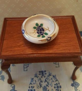 Dollhouse Miniature Rare Hand Painted Japanese Porcelain Bowl,  Signed