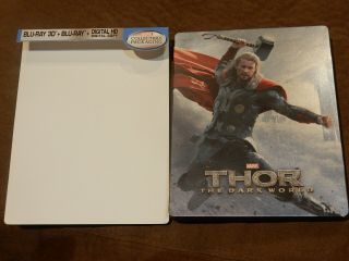 " Thor: The Dark World " 2 - Disc 3d/2d Blu - Ray Steelbook Rare Marvel Rare Oop