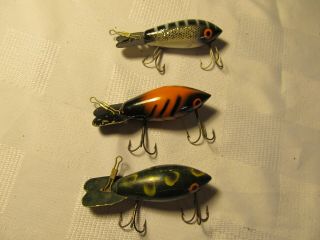 3 Vintage Bombers,  2 With Small X Luxon Line Ties,  Lures,  Have A Look