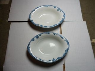 (2) Rare Railroad Dining China Union Pacific Overland Harriman Blue Bowls