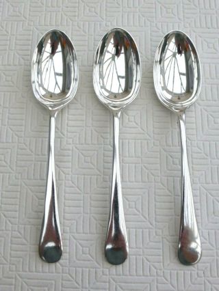 3 X Art Deco Walker & Hall Silver Plated Old English Dessert Spoons 1500113/117