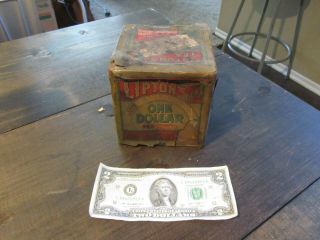 Antique Vintage Lipton Tea Tin Rare Paper Label Ceylon Coffee Cocoa Planter