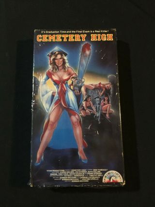 Cemetery High - Vhs Horror Oop Rare Unicorn Video 1989 Shrink Wrapped