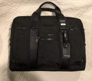 Tumi Alpha Bravo Mcnair 22611dh Slim Briefcase Laptop Bag Black - Rare