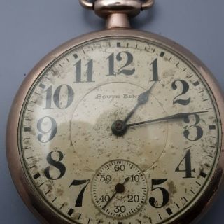 Vintage South Bend Pocket Watch For Repair Or Parts