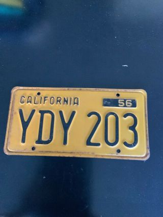 1956 California License Plate Collector Vintage Antique