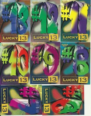 Rare 1996 Fleer Lucky 13 Un - Cashed Redemption Card Complete Set Of 1 - 13