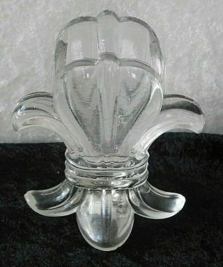 Antique Ca 1900 U.  S.  Glass Co Eapg Fleur De Lis Form Toothpick Holder -