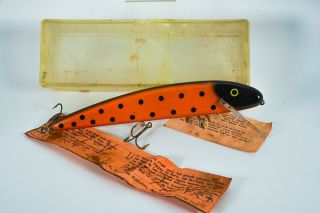 Vintage Early Version Grandma Musky Antique Fishing Lure With Papers Et20