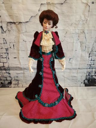 Rare Porcelain Gibson Girl Bon Voyage Doll By Dana Gibson From The Franklin