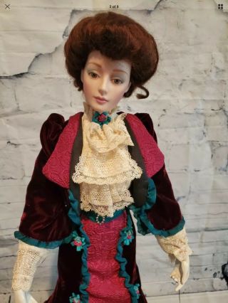 Rare Porcelain Gibson Girl Bon Voyage Doll By Dana Gibson From The Franklin 2