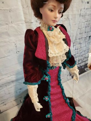 Rare Porcelain Gibson Girl Bon Voyage Doll By Dana Gibson From The Franklin 3