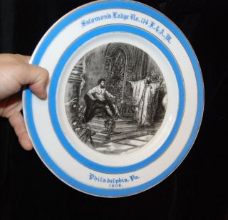 Rare Antique 1909 Masonic Plate Solomon 