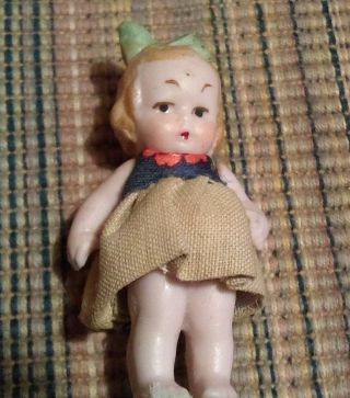Bisque German doll ca 1920 ' s 2 1/8 inches 3