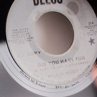 WILLIE WEST: Did You Have Fun ’67 DEESU Funk Soul 45 Rare 3