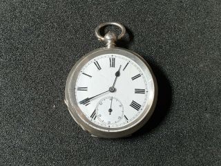 Swiss Made Antique 0.  935 Solid Silver Fob Pocket Watch
