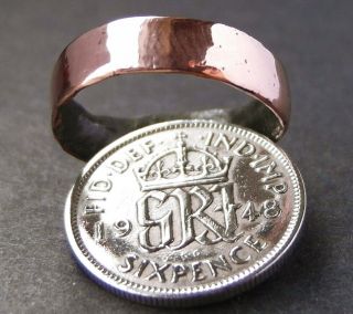 Medieval Bronze Wedding Ring & Lucky Sixpence