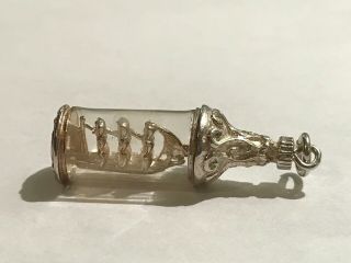 Lovely Rare Vintage Silver Nuvo " Ship In A Bottle " Charm
