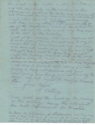 1921 Letter on Letterhead from the Bliss Mining Company of Fergus Montana 2