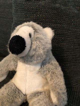 Vintage California Stuffed Toys Bozzie Bear Gray White Bear Plush 10 