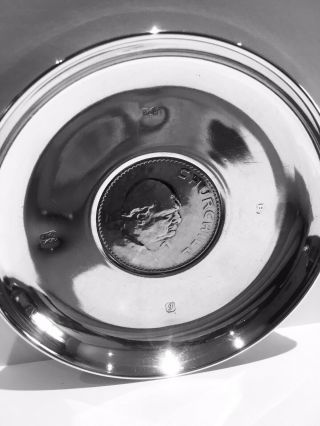 solid silver Churchill Dish Plate.  London 1983 70 Grams 2