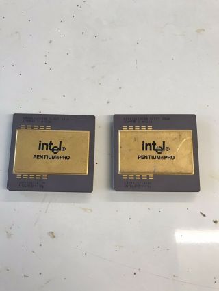 2 Vintage Ceramic Cpu Intel Pentium Pro For Gold Scrap Recovery Rare.