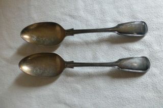 Vintage Wh & Se Silver Plated Serving Spoons Pair