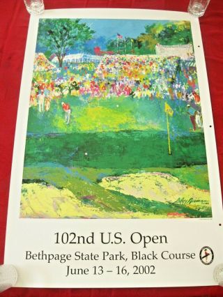 Rare Leroy Neiman Bethpage Black Course 2002 Us Open Serigraph Golf Sports Art