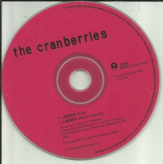 Dolores O’riordan The Cranberries Linger W/rare Edit Promo Dj Cd Single 1993 Usa