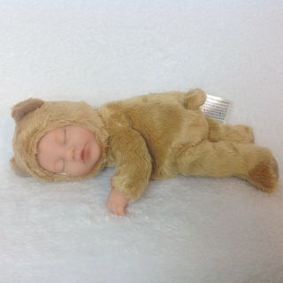 Anne Geddes Baby Sleeping Teddy Bear 9” Collectable 2007 Rare Lifelike Reborn