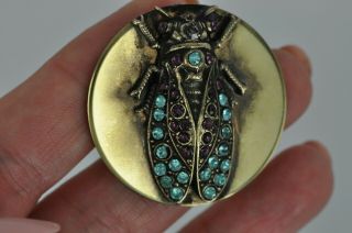 Antique Brass Buttons Of France Cicada And Many Stones