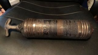 Antique Pyrene 1 Quart Brass Hand Pump Type Fire Extinguisher 1912