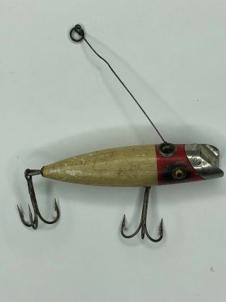 South Bend Fish - O - Reno Lure Red Wite Glass Eyes Marked Lip 443