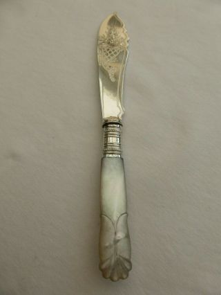 Victorian Silver Plate & Mother Of Pearl Cutlery Butter Knife 1490758/762